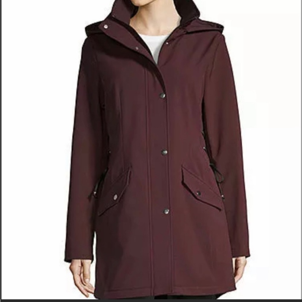 Liz Claiborne Maroon Side Ties Utility Jacket